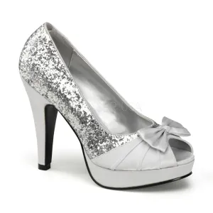 BETTIE-10  Silver Glitter-Satin