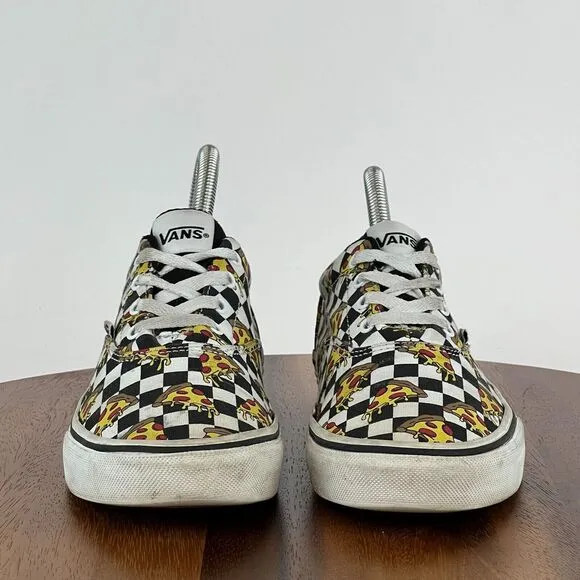 Big Kids Vans Pizza Party Era Check Skateboarding Shoes Sneakers Size 4 Y GUC‎