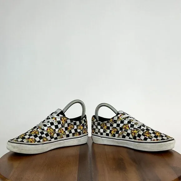 Big Kids Vans Pizza Party Era Check Skateboarding Shoes Sneakers Size 4 Y GUC‎