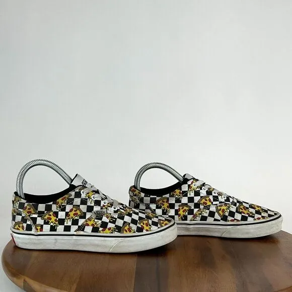 Big Kids Vans Pizza Party Era Check Skateboarding Shoes Sneakers Size 4 Y GUC‎