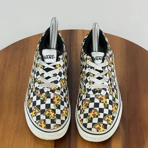 Big Kids Vans Pizza Party Era Check Skateboarding Shoes Sneakers Size 4 Y GUC‎