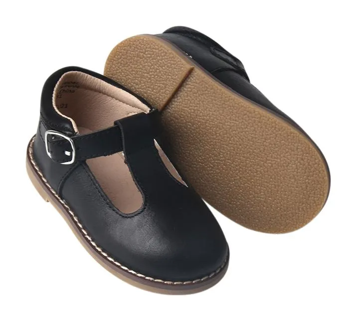 Black - Classic T-Bar - US Size 5-10 - Hard Sole