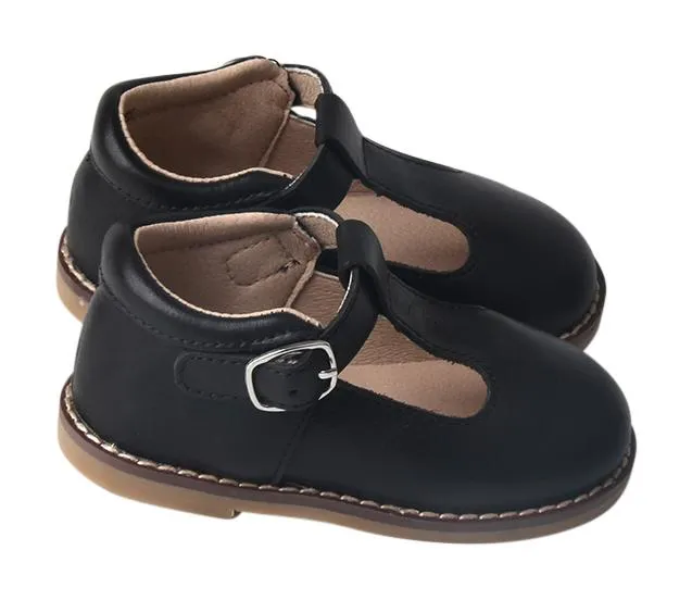 Black - Classic T-Bar - US Size 5-10 - Hard Sole