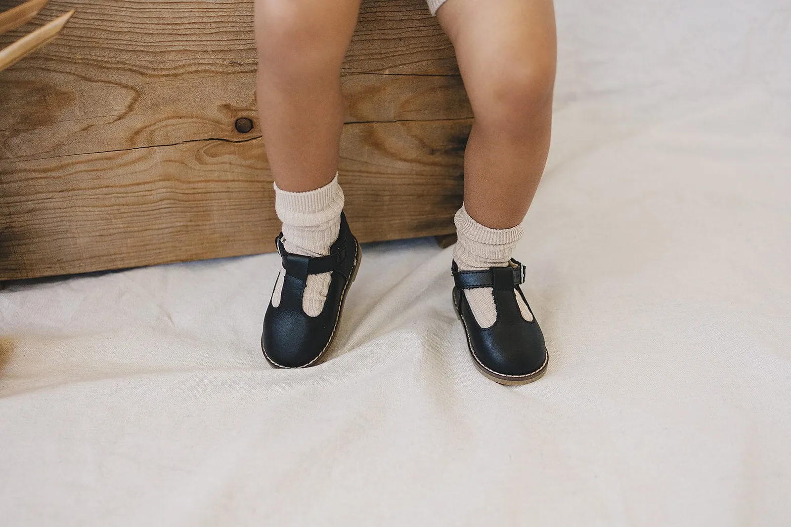 Black - Classic T-Bar - US Size 5-10 - Hard Sole