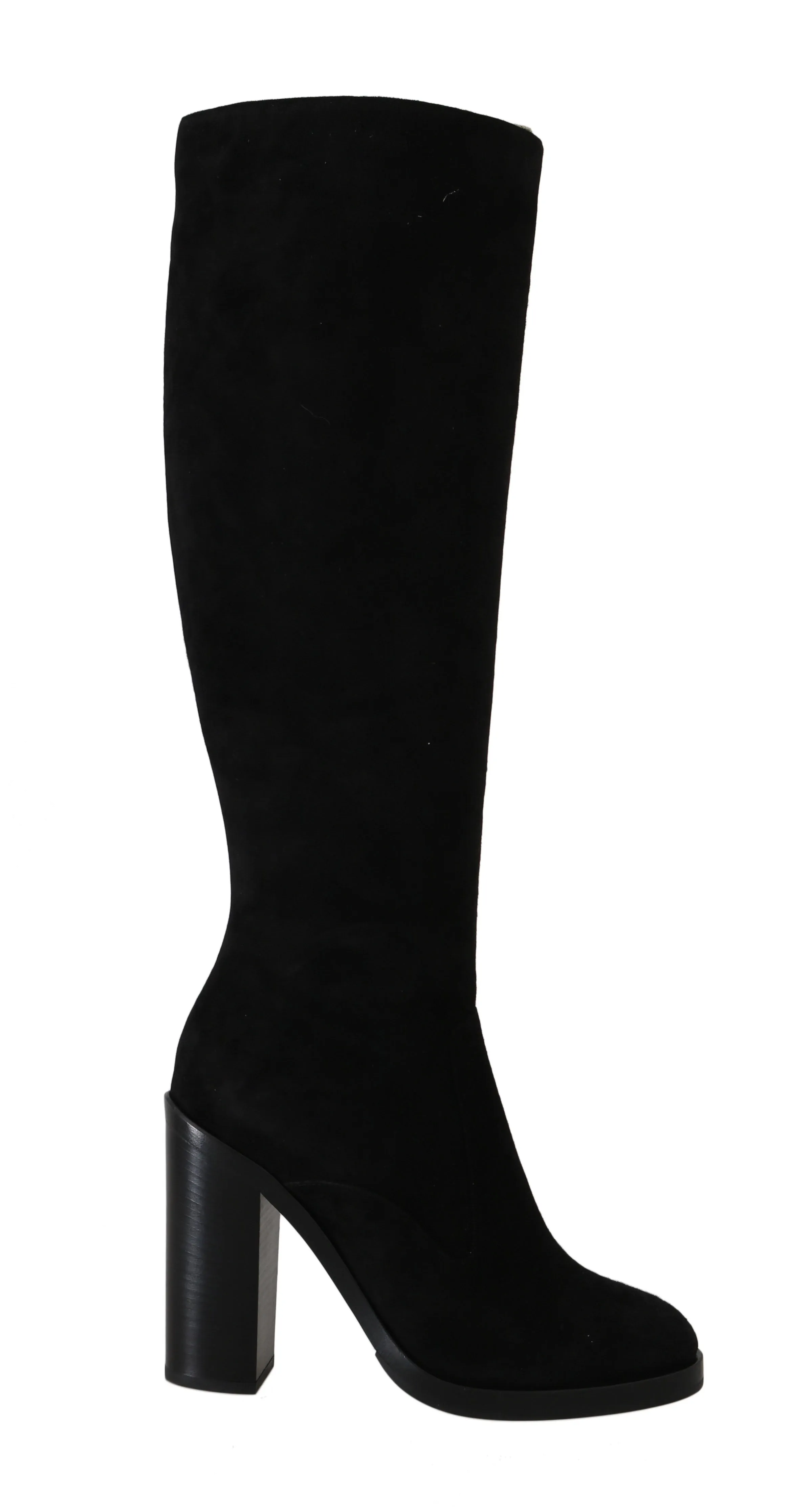 Black Suede Leather Knee High Boots