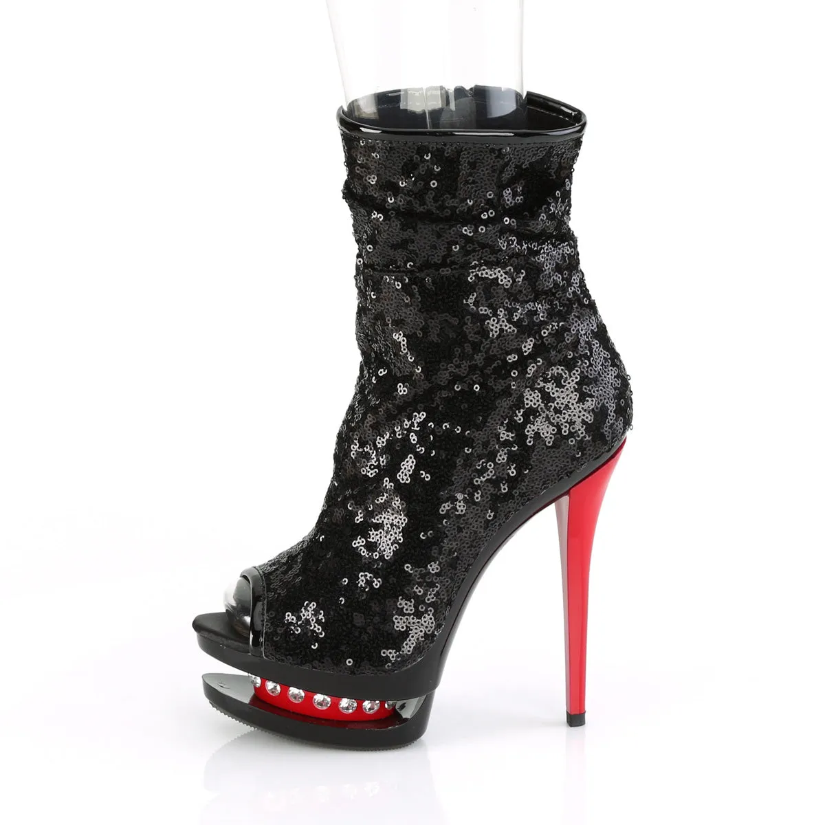 BLONDIE-R-1008  Black Sequins/Black-Red
