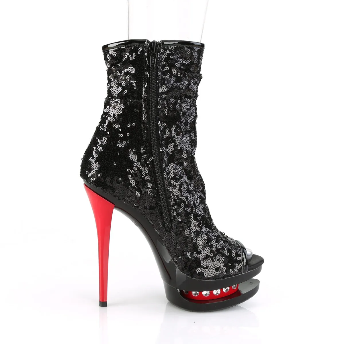 BLONDIE-R-1008  Black Sequins/Black-Red