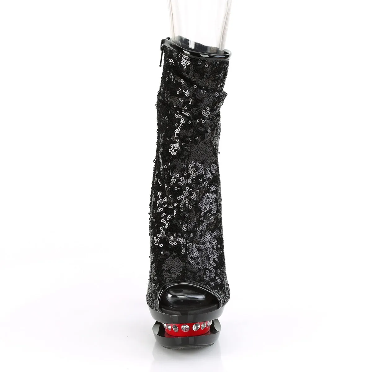 BLONDIE-R-1008  Black Sequins/Black-Red