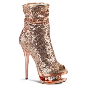 BLONDIE-R-1008  Rose Gold Sequins/Rose Gold Chrome