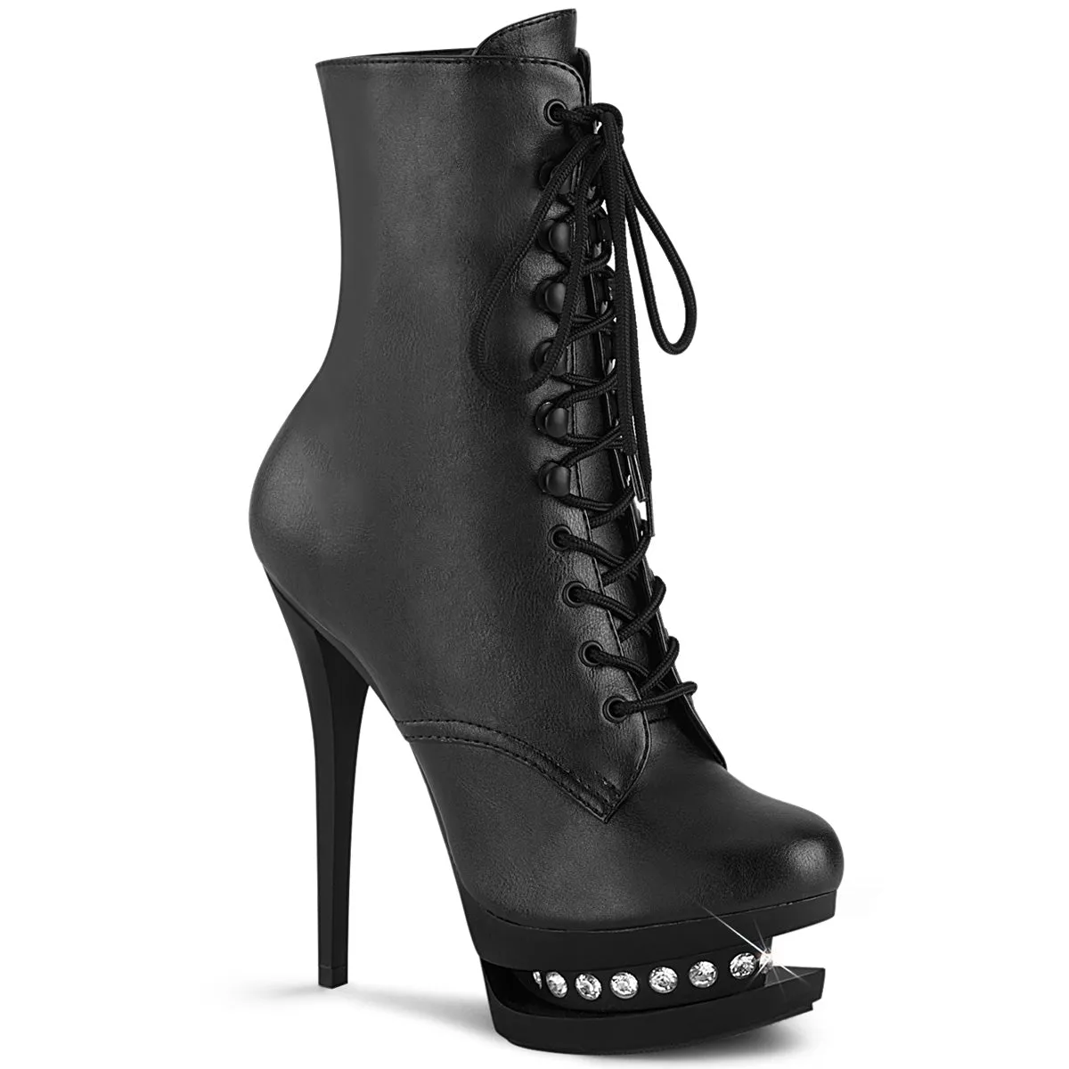 BLONDIE-R-1020  Black Faux Leather/Black Matte