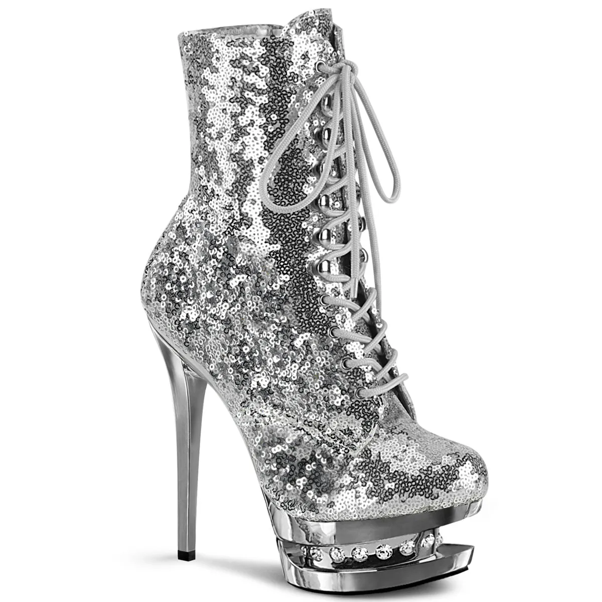 BLONDIE-R-1020  Silver Sequins/Silver Chrome