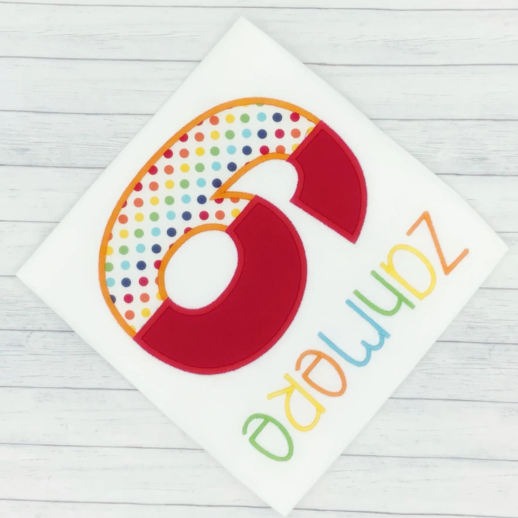 Boys Birthday Polka Dot / Red Split Number (age 1-9)