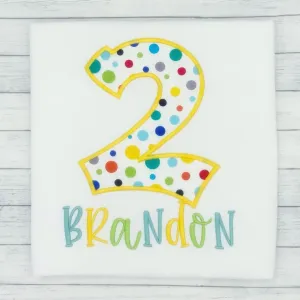 Boys Birthday Polka Dot Shirt (age 1-9)