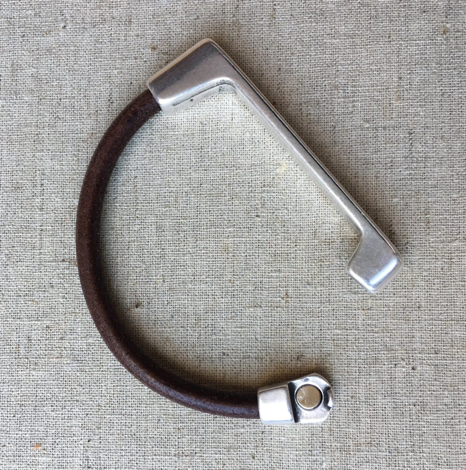 Brown & Silver - Straight Bar - Magnetic Cuff - WHSL