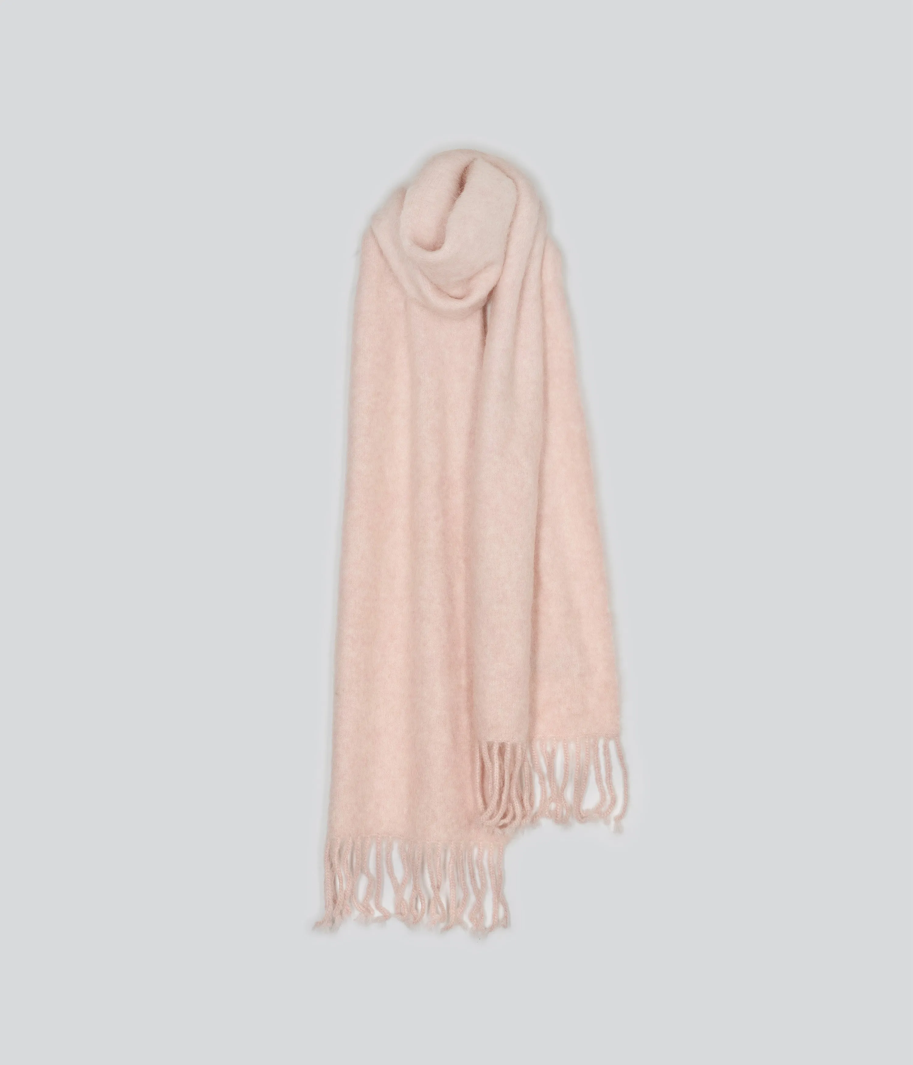 BRUSHED MOHAIR SCARF IN BLUSH