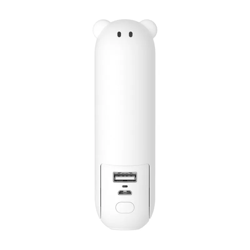 BuggyGear USB-C Rechargeable Bear Fan - White