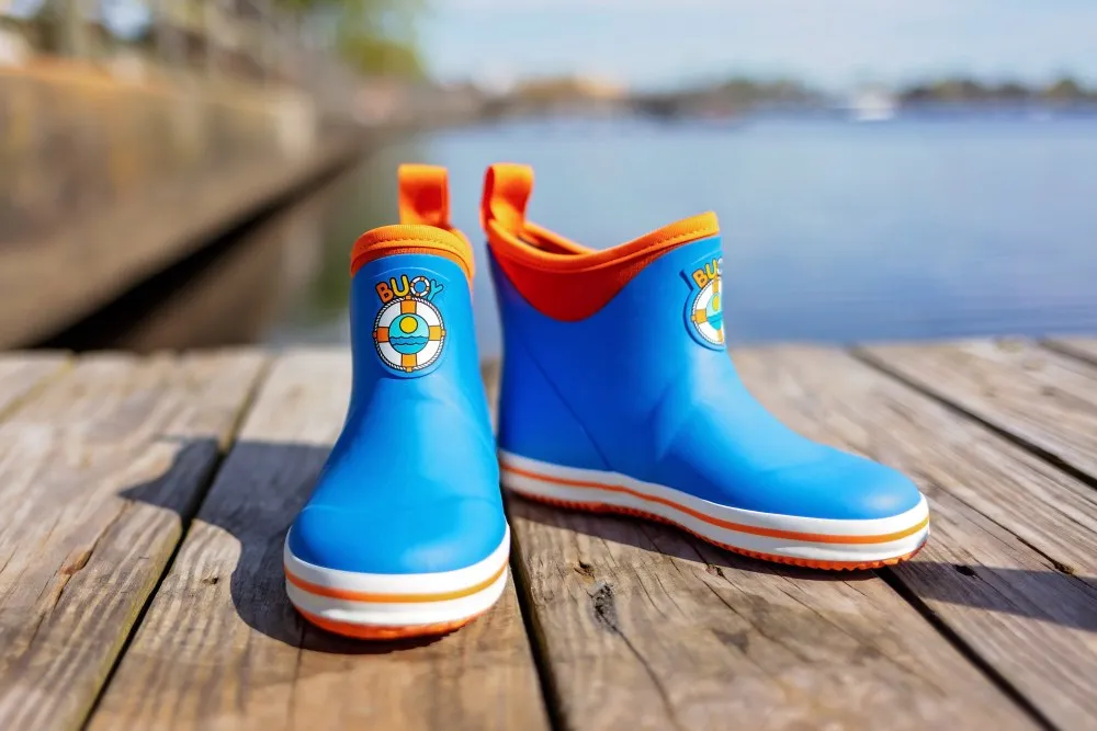 Buoy Boots Children's Deck Boot- Blue/Orange (BB103)