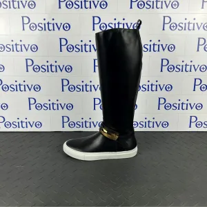 Buscemi Womens Wriding Boots Stivale Black Leather Boots SAMPLE