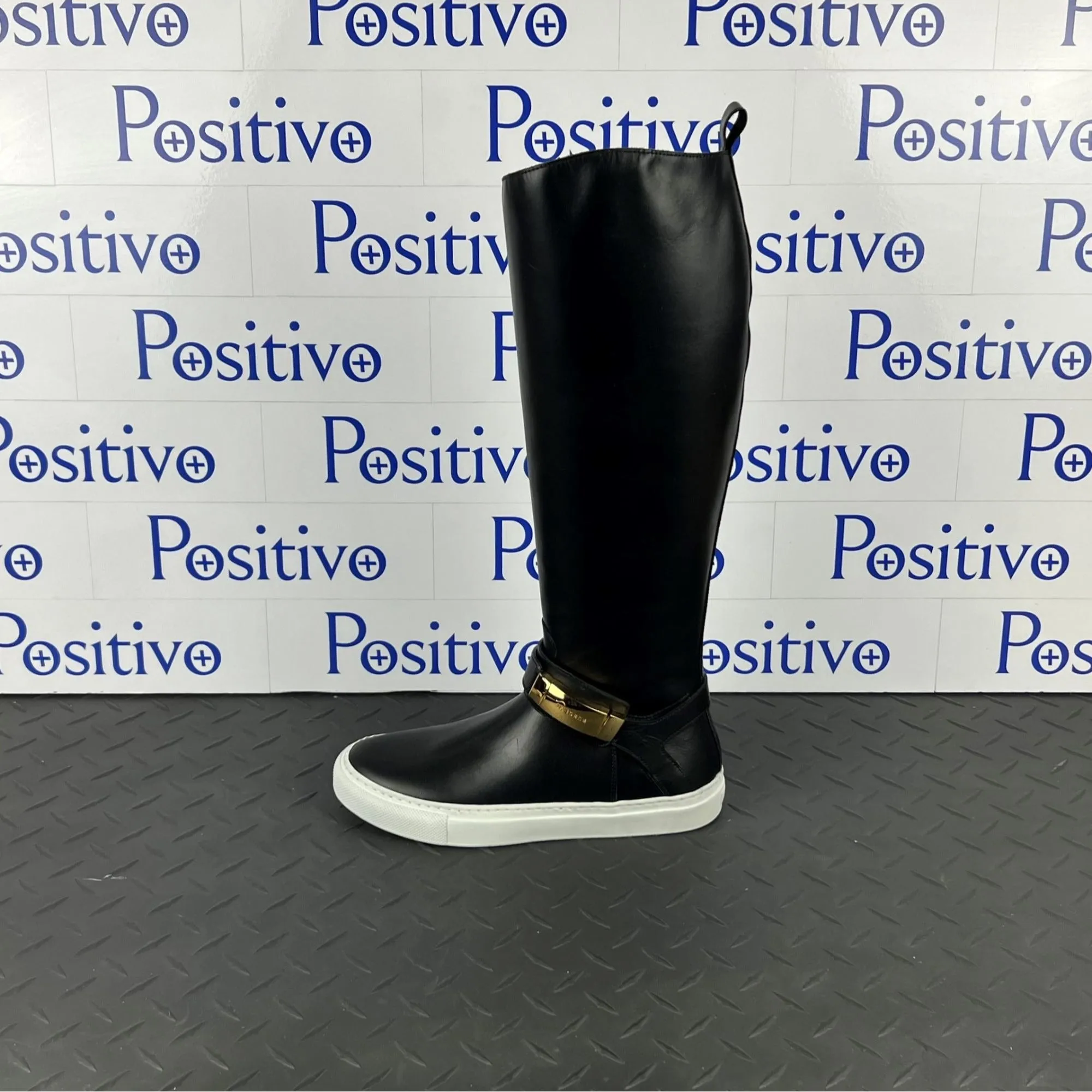 Buscemi Womens Wriding Boots Stivale Black Leather Boots SAMPLE
