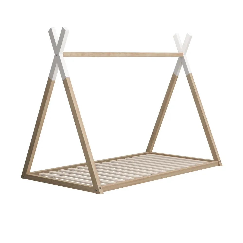 Cabos Wooden Bed Frame Single Timber Teepee House Mattress Base Platform