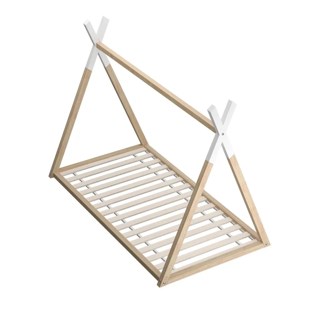 Cabos Wooden Bed Frame Single Timber Teepee House Mattress Base Platform