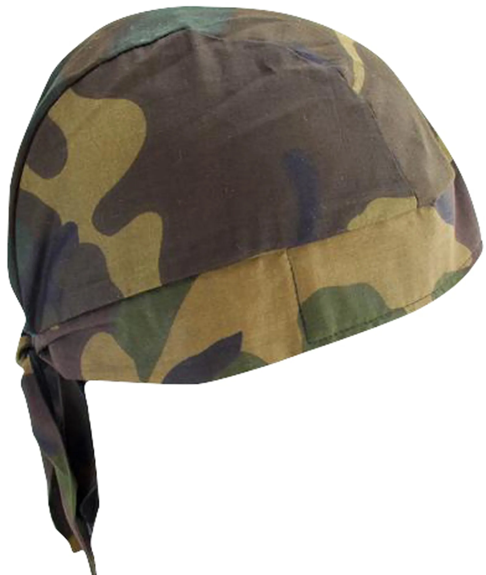 Camouflage Do Rag | MADE IN AMERICA | Green Camo Bandana | Motorcycle Head Wrap | Cotton with Sweatband