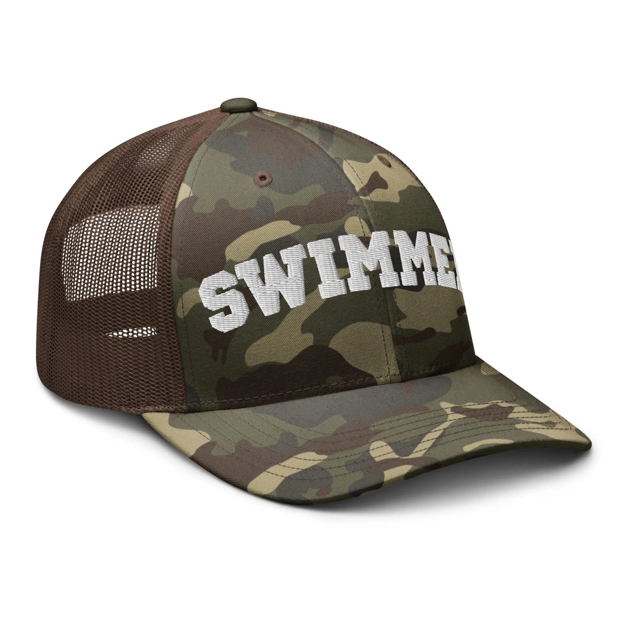 Camouflage Swimmer Retro Trucker Hat