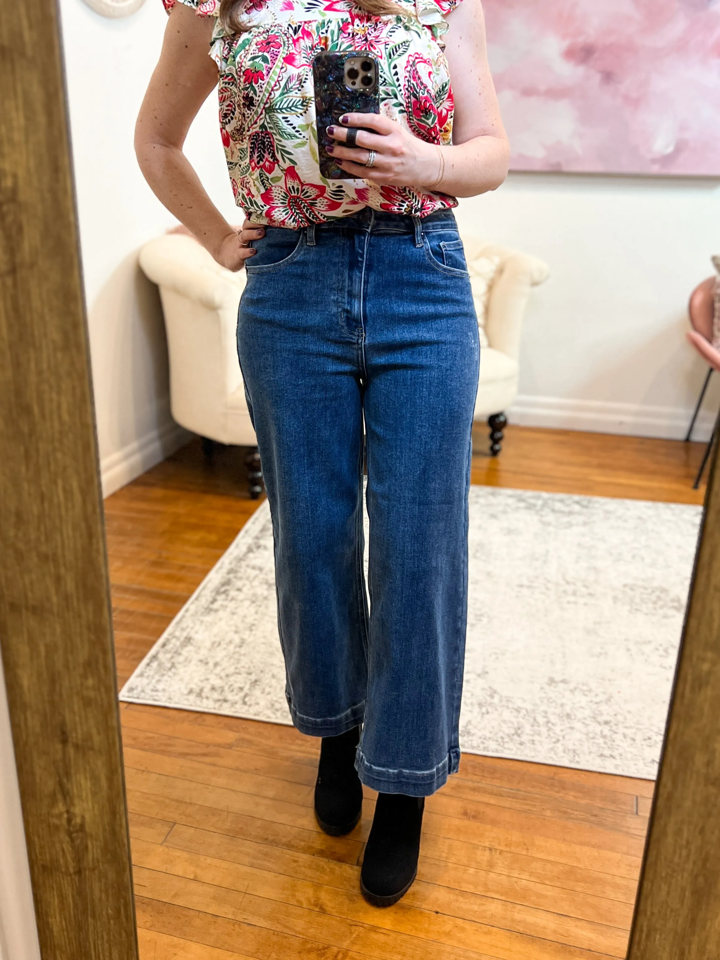 Carter High Rise Wide Leg Ankle Risen Jeans