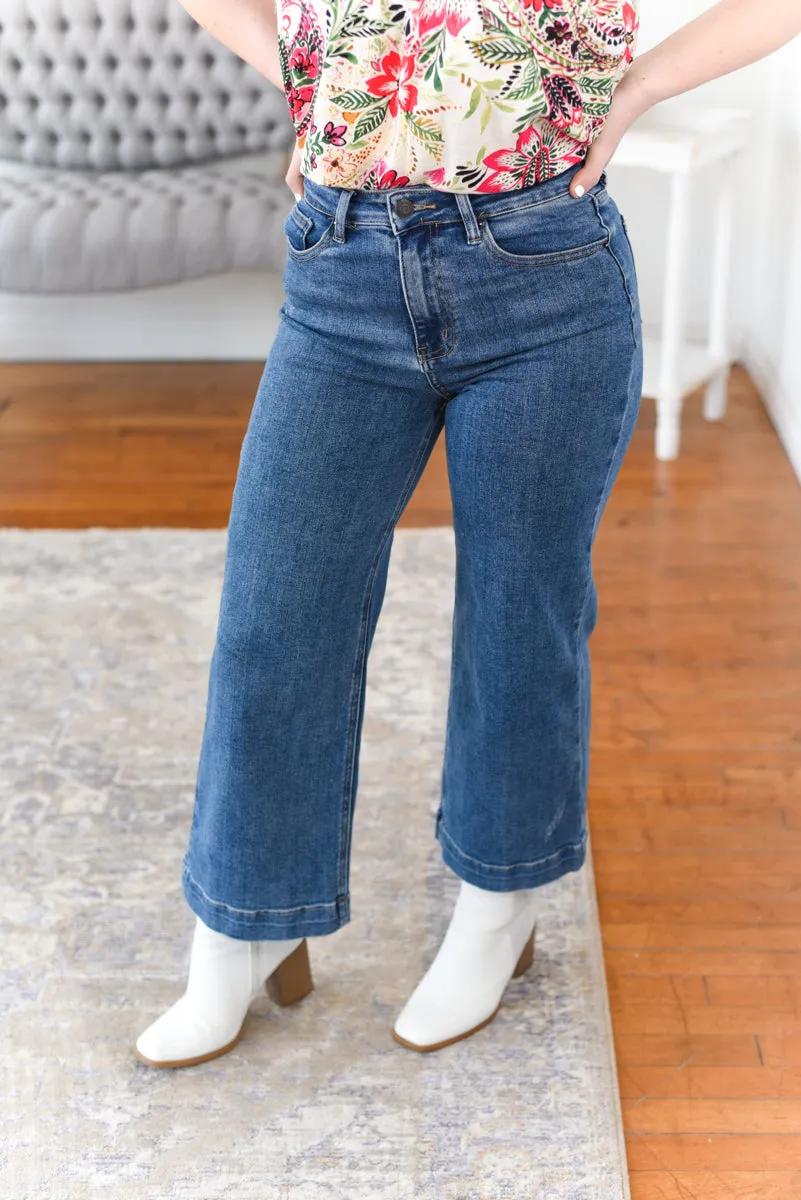 Carter High Rise Wide Leg Ankle Risen Jeans
