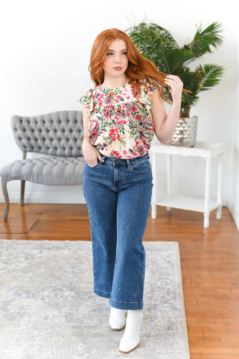 Carter High Rise Wide Leg Ankle Risen Jeans