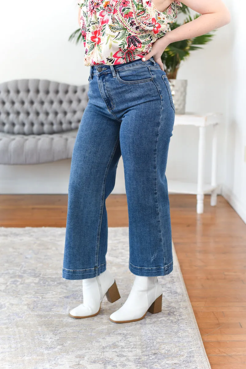 Carter High Rise Wide Leg Ankle Risen Jeans