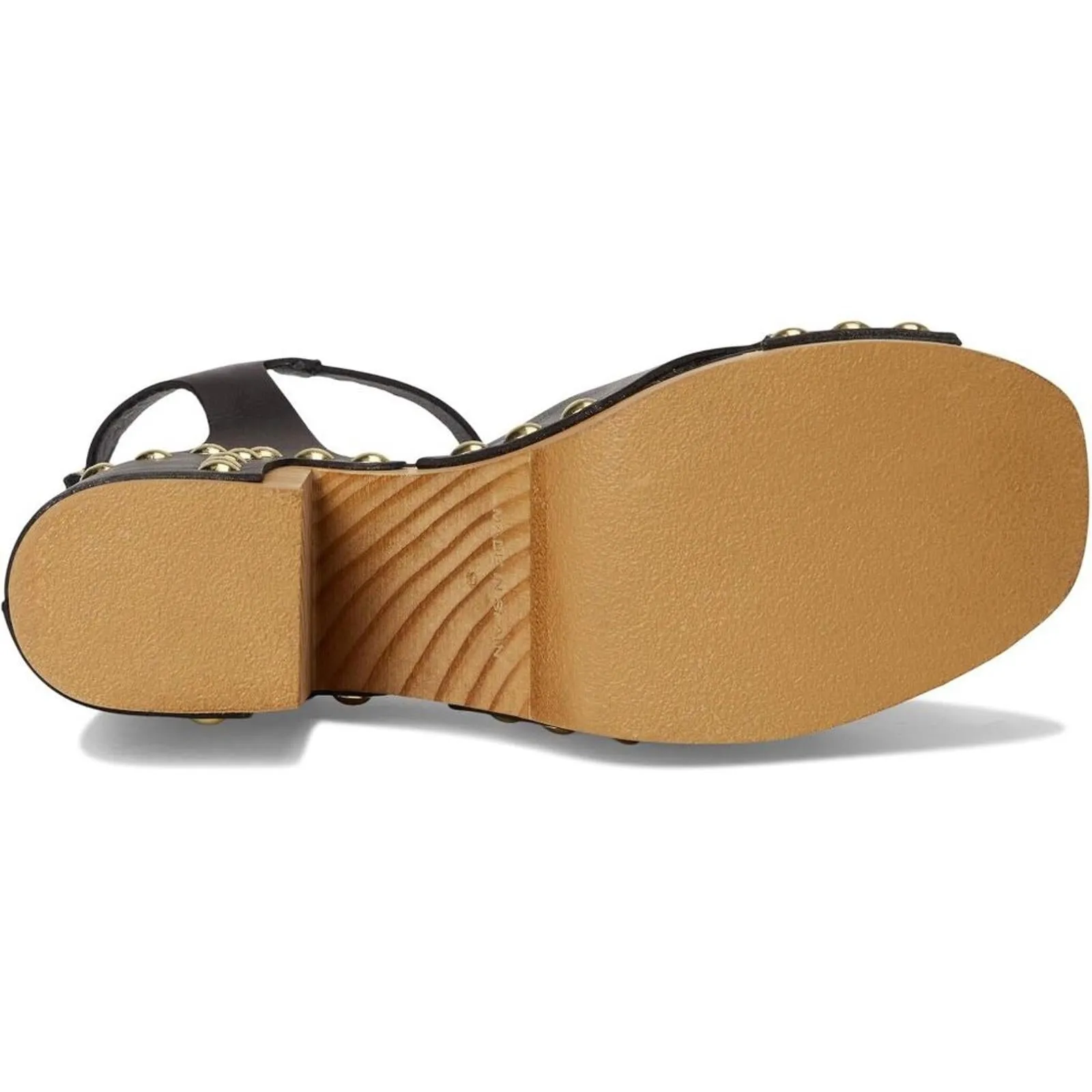 Cecily Black Leather Studded Clog Sandals