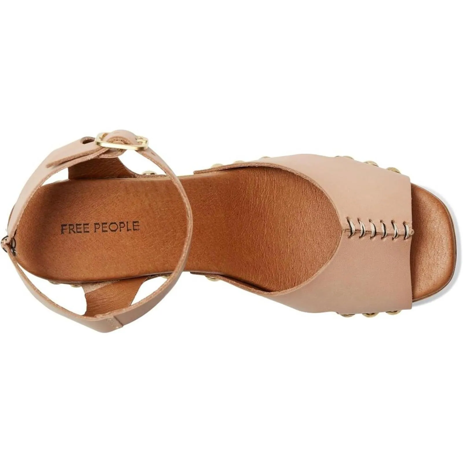 Cecily Vachetta Leather Studded Heeled Sandals