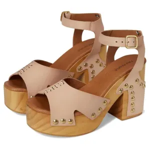 Cecily Vachetta Leather Studded Heeled Sandals