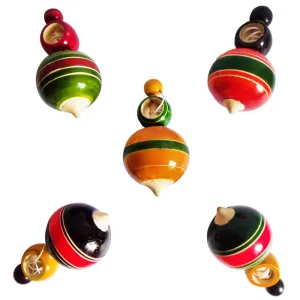 Chanapatna Wooden Hand Lattu set of four