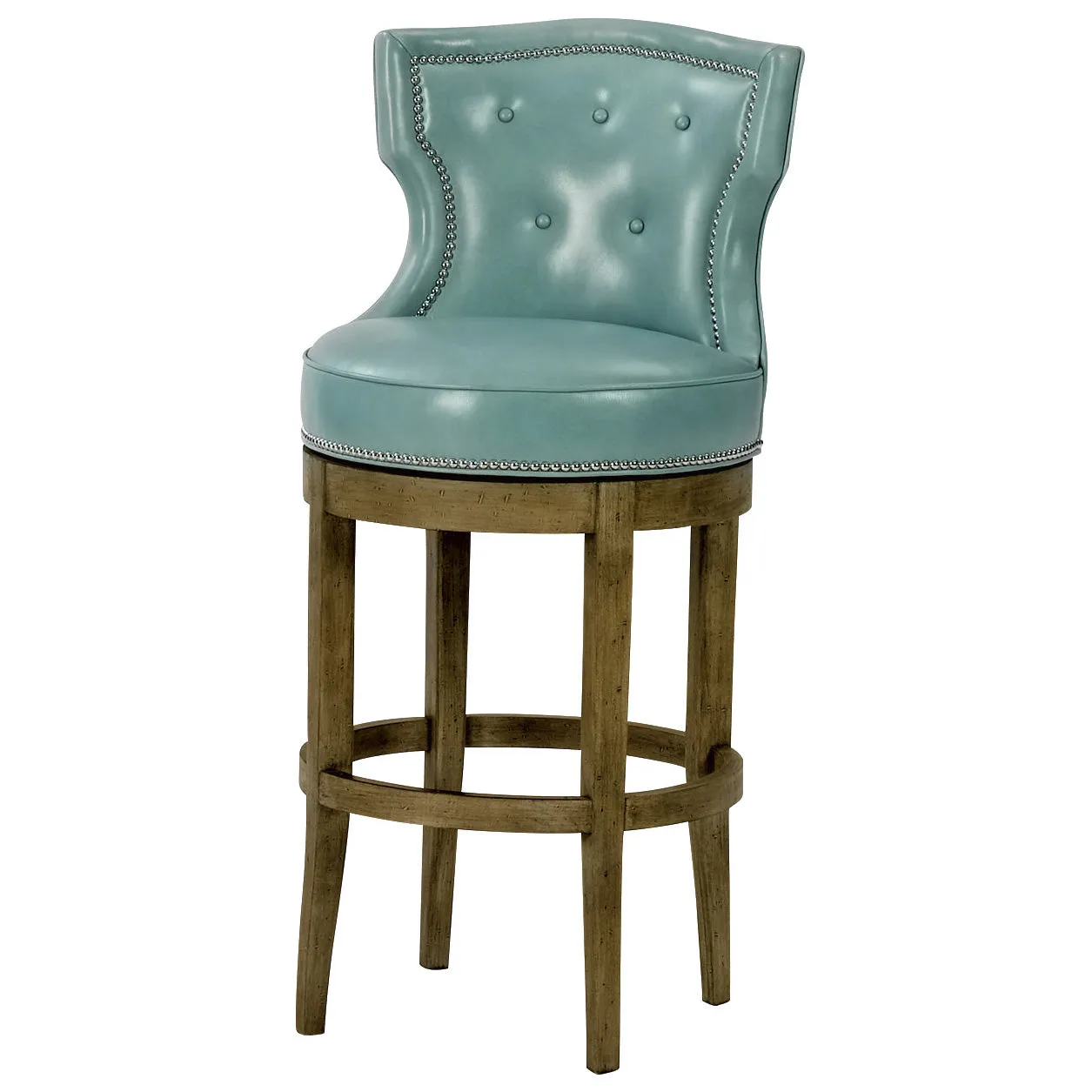 Charlotte Leather Swivel Bar Stool