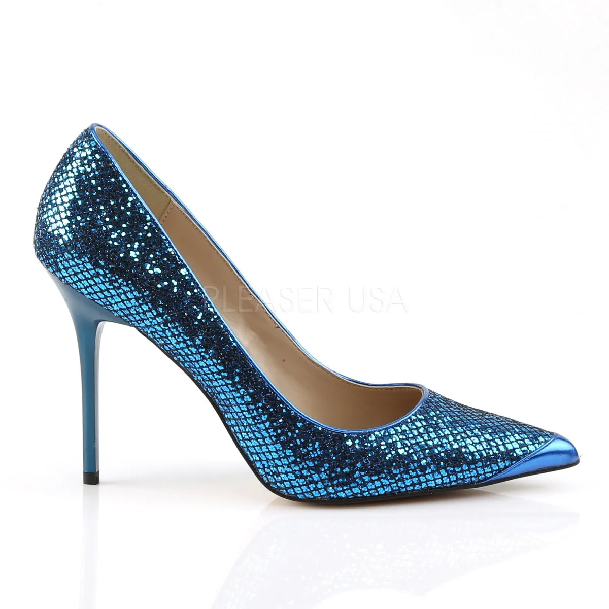 CLASSIQUE-20  Navy Blue Glittery Lame Fabric