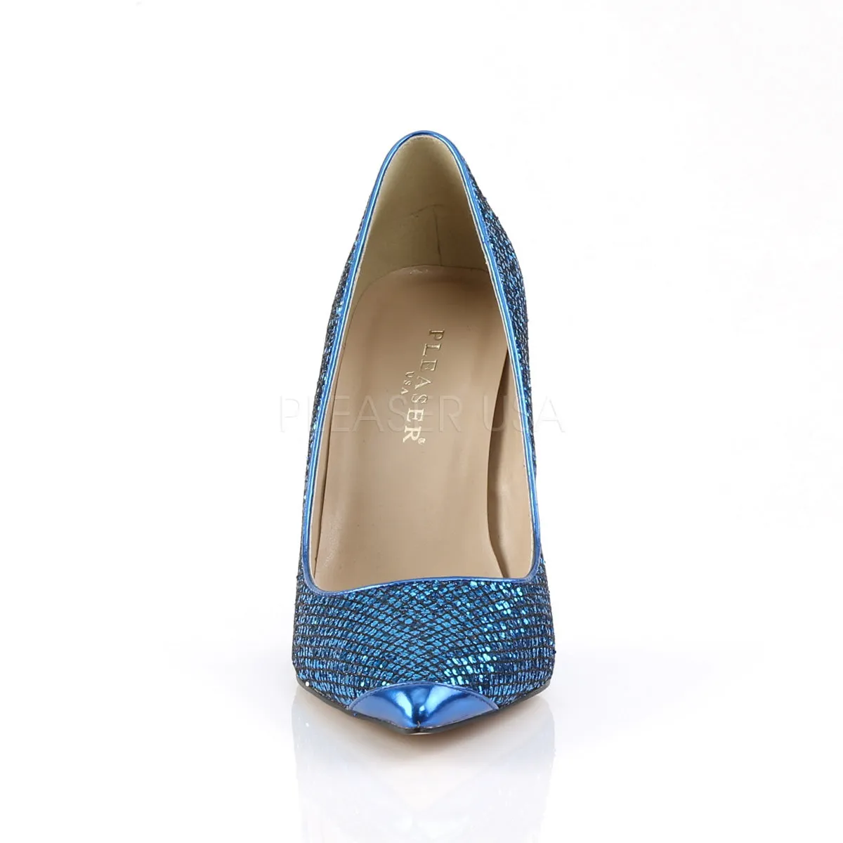 CLASSIQUE-20  Navy Blue Glittery Lame Fabric