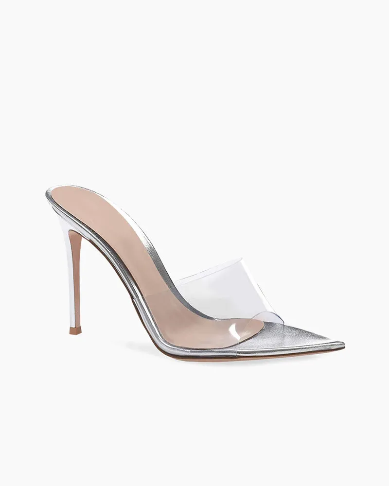 (Clean Up) Transparent PVC Pointed Toe Sandals