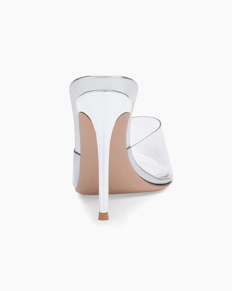 (Clean Up) Transparent PVC Pointed Toe Sandals