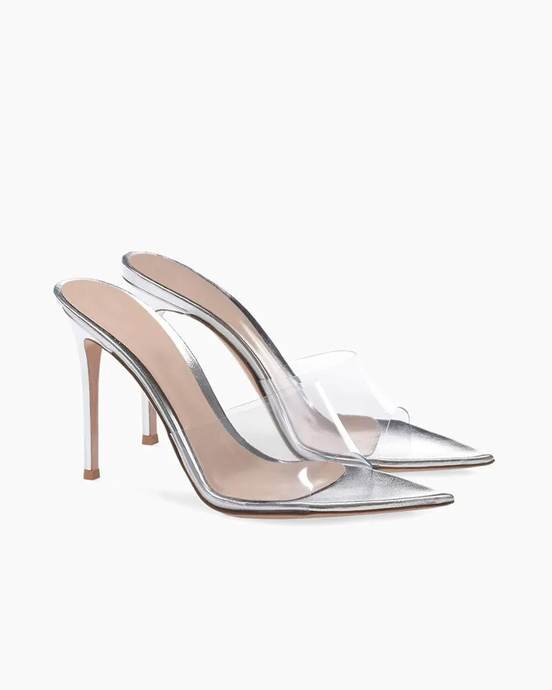 (Clean Up) Transparent PVC Pointed Toe Sandals