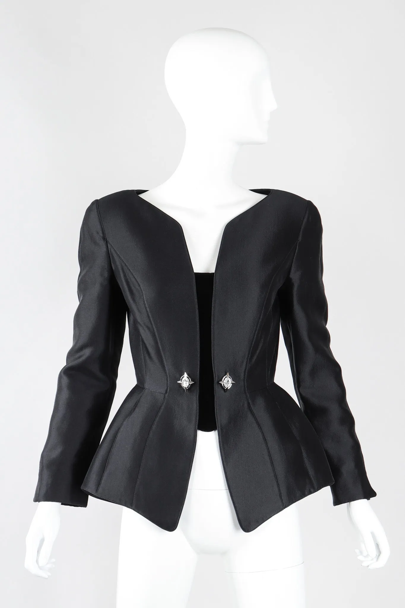 Contoured Peplum Jacket & Skirt Set