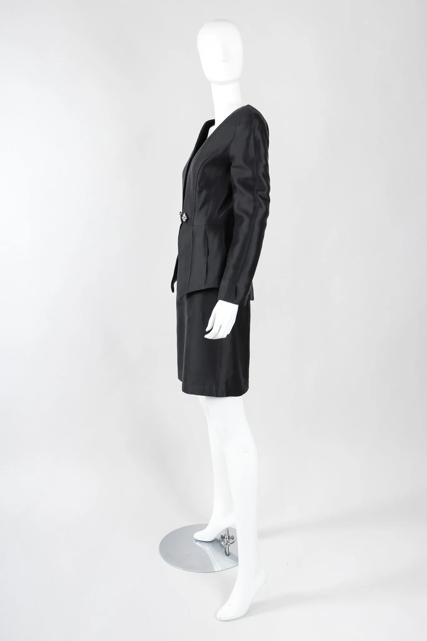 Contoured Peplum Jacket & Skirt Set