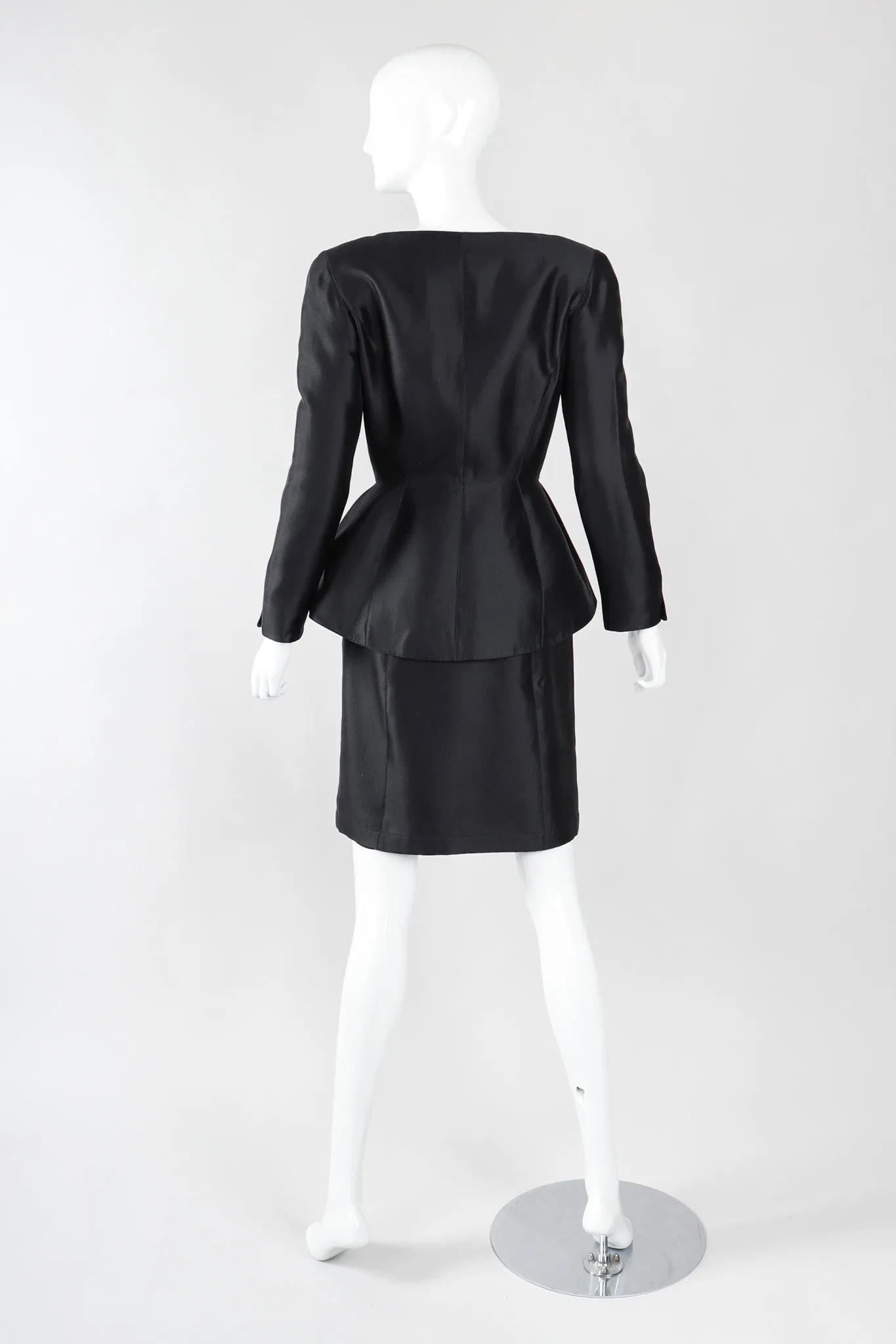 Contoured Peplum Jacket & Skirt Set