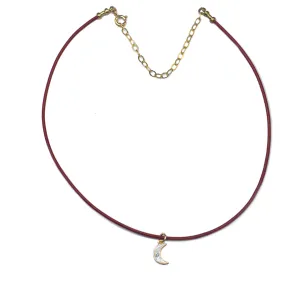 Crescent Half Moon Pendant on Roxanne Choker