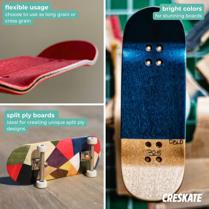 CRESKATE: COLOURED FINGERBOARD VENEER - 6 PACK