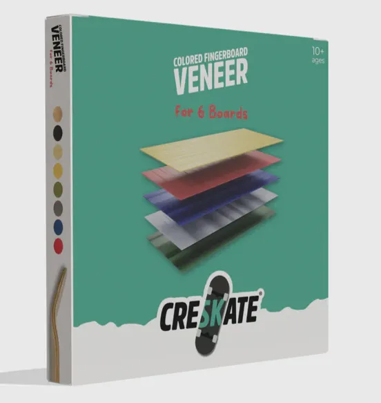 CRESKATE: COLOURED FINGERBOARD VENEER - 6 PACK