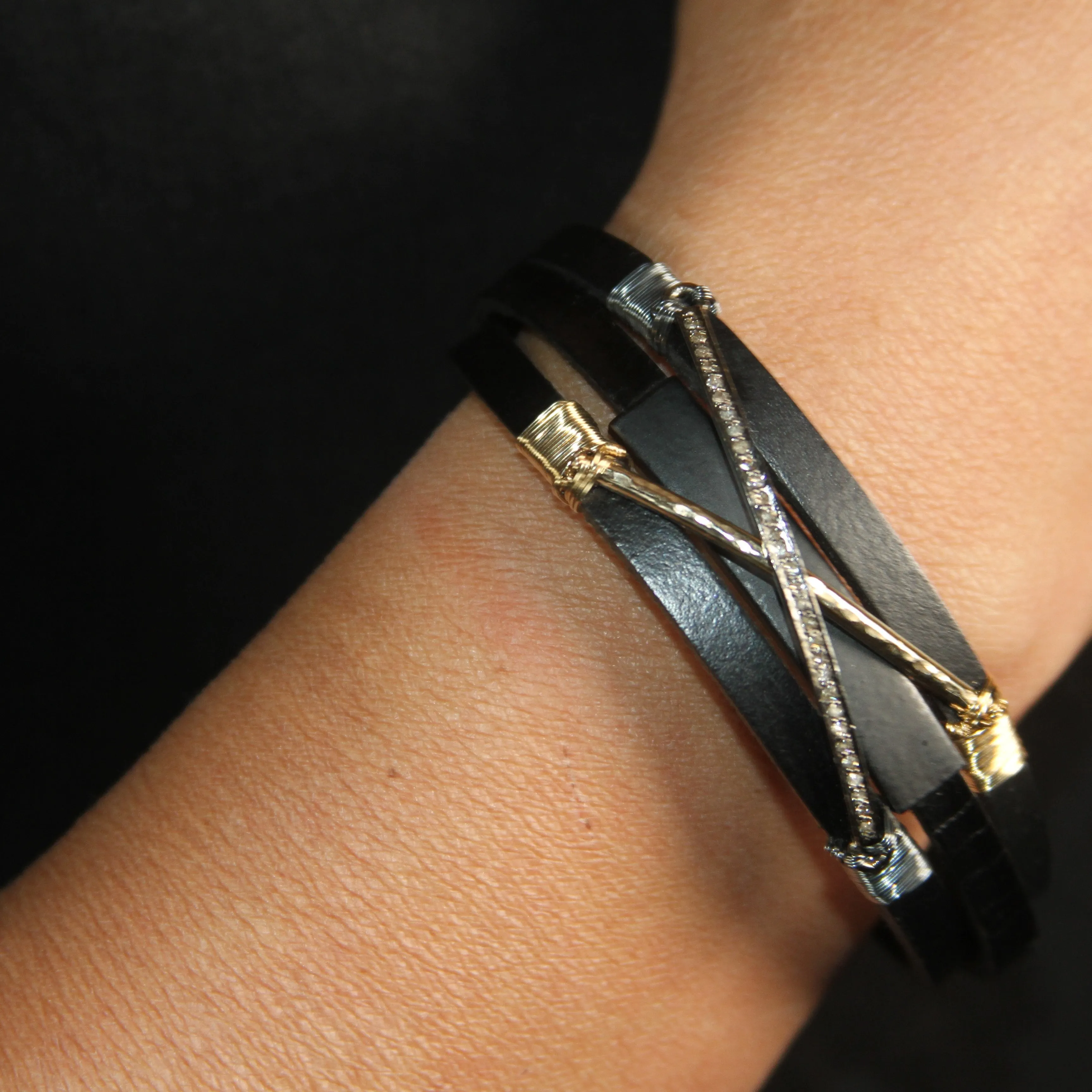 Criss Cross Leather Bracelet