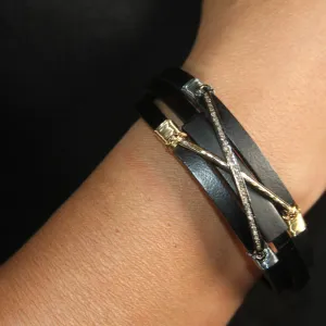 Criss Cross Leather Bracelet
