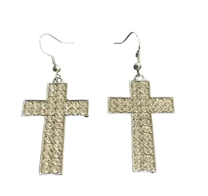 Crystal Cross Earrings